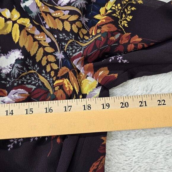 Madewell Wrap Front Top in Blooming Oasis Plum Womens Size Medium - Picture 10 of 14